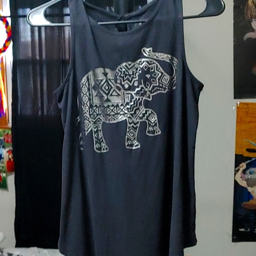 Gray elephant tank top